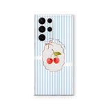 Multitronic Samsung Galaxy S22 Ultra ile Uyumlu Ma Cherie Kiraz Desenli Şeffaf Telefon Kılıfı