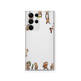 Multitronic Samsung Galaxy S22 Ultra ile Uyumlu Maymunlar Desenli Şeffaf Telefon Kılıfı