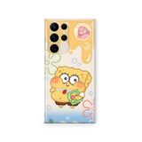 Multitronic Samsung Galaxy S22 Ultra ile Uyumlu SpongeBob Desenli Şeffaf Telefon Kılıfı