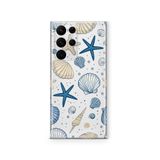 Multitronic Samsung Galaxy S23 Ultra ile Uyumlu Deniz Kabuğu ve Yıldız Desenli Şeffaf Telefon Kılıfı