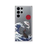 Multitronic Samsung Galaxy S23 Ultra ile Uyumlu Japon Balıkları Tasarım Baskılı Şeffaf Kılıf
