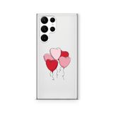 Multitronic Samsung Galaxy S23 Ultra ile Uyumlu Kalp Balon Tasarım Baskılı Şeffaf Kılıf
