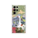 Multitronic Samsung Galaxy S23 Ultra ile Uyumlu Kaz ve Doğa İllüstrasyonu Desenli Şeffaf Telefon Kılıfı