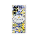 Multitronic Samsung Galaxy S23 Ultra ile Uyumlu Limon Desenli Şeffaf Telefon Kılıfı