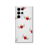 Multitronic Samsung Galaxy S23 Ultra ile Uyumlu Melek Kalp Desenli Şeffaf Telefon Kılıfı