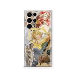 Multitronic Samsung Galaxy S23 Ultra ile Uyumlu Melekler ve Heykel Kolaj Desenli Şeffaf Telefon Kılıfı