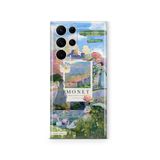 Multitronic Samsung Galaxy S23 Ultra ile Uyumlu Monet Kolaj Desenli Şeffaf Telefon Kılıfı
