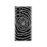 Multitronic Samsung Galaxy S23 Ultra ile Uyumlu Siyah Beyaz Yıldız Desenli Şeffaf Telefon Kılıfı