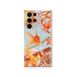 Multitronic Samsung Galaxy S23 Ultra ile Uyumlu Turuncu Balık Desenli Şeffaf Telefon Kılıfı