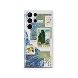 Multitronic Samsung Galaxy S23 Ultra ile Uyumlu Van Gogh Desenli Şeffaf Telefon Kılıfı