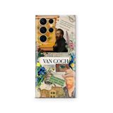 Multitronic Samsung Galaxy S23 Ultra ile Uyumlu Van Gogh Kolaj Desenli Şeffaf Telefon Kılıfı