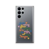 Multitronic Samsung Galaxy S24 Ultra ile Uyumlu Stop Crying Tasarım Baskılı Şeffaf Kılıf