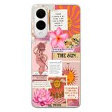 Multitronic Samsung Galaxy S25 Edge ile Uyumlu Güneş Tarot Desenli Şeffaf Telefon Kılıfı