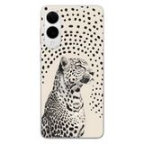 Multitronic Samsung Galaxy S25 Edge ile Uyumlu Leopar Desenli Şeffaf Telefon Kılıfı