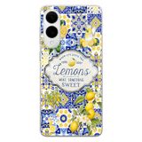 Multitronic Samsung Galaxy S25 Edge ile Uyumlu Limon Desenli Şeffaf Telefon Kılıfı