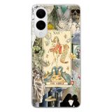 Multitronic Samsung Galaxy S25 Edge ile Uyumlu Sanatsal Tarot Kolaj Desenli Şeffaf Telefon Kılıfı