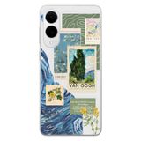 Multitronic Samsung Galaxy S25 Edge ile Uyumlu Van Gogh Desenli Şeffaf Telefon Kılıfı