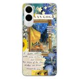 Multitronic Samsung Galaxy S25 Edge ile Uyumlu Van Gogh Kafe Terası Desenli Şeffaf Telefon Kılıfı