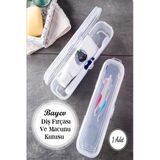 Multix Diş Fırçası Macun Kutusu Kalemlik Plastik Saklama Kutusu Makyaj Fırçası Saklama Kutusu