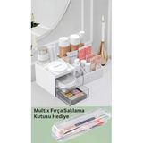 Multix Hediyeli Make-Up 2 Çekmeceli Makyaj Düzenleyici Set-1 Adet Makeup Organizer+1 Adet Multix