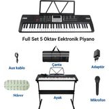 Multizone 61 Tuşlu 5 Oktav Dijital Org 100 Ses Ritim Mikrofon Nota Piyano Standı Taşıma Çantası