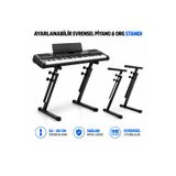 MultiZone Ayarlanabilir Evrensel Piyano Org Standı Z Tipi Metal Klavye Sehpası Dijital Piyano