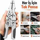 Multizone Elektrikçi Pensesi 8'i 1 Arada Kablo Soyma Pensesi Terminal Sıkma Kablo Kesme Pense Çok Fonksiyonlu