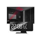 MultiZone FM Radyolu Projeksiyonlu LED Dijital Masaüstü Alarm Saat Sıcaklık USB Ayna Tasarım