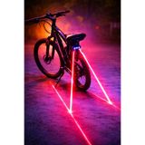 Multizone Lazerli Bisiklet Arka Işık | Led Stop Lambası | Güvenlik Şeritli Lazer Işık | Pilli Bisiklet Lambası