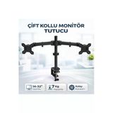 Multizone Masaüstü Çift Kol Monitör Tutucu Stant Aparat 14-32 Inç Sağlam Ayarlanabilir Pc LCD LED Tv