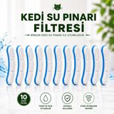 Multizone Pet Su Filtresi Kedi Köpek Su Pınarı Çeşmesi Şelalesi 10 Adet Filtre Aktif Karbonlu Temiz Su Filtresi Kabı