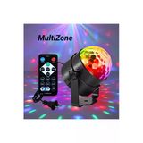 MultiZone Uzaktan Kumandalı Sese Duyarlı LED RGB Yansıtma Efektli Renkli Disko Topu Parti Işığı