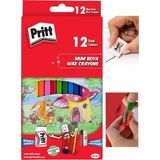 Mum Boya 12 Renk 1 Paket Karton Kutulu Pritt 12 Li Mum Boya Kalemi Silinebilir Zararsız Yıkanabilir - Çok Renkli - Standart