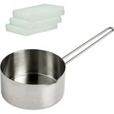 Mum Eritme Kabı 750 ml ve Katı Parafin 500 G Seti Eritme Benmari Kabı 500 ml Mum Yapımı Çelik