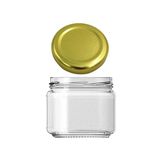 Mum Kavanozu Cam 210 ml. Gold Kapaklı (1 Adet)