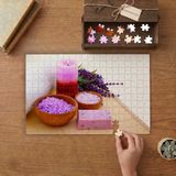 Mum- Lavanta- Sabun -Tepari Tasarımı 240 Parça Ahşap Puzzle Ahşap Kutuda MP00015