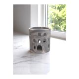 Mum ve Parafin Mermer Desenli El Yapımı Beton Tealight Mumluk +4’lü MaxiTealight Kalemlik Tealightlık taş tozu