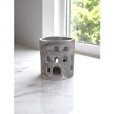 Mum ve Parafin Mermer Desenli El Yapımı Beton Tealight Mumluk & Kalemlik Tealightlık taş tozu