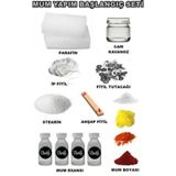 Mum Yapım Seti,1Kg Mum Parafini,Esans,Boya,Fitil,Çıtçıt,Kavanoz