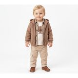 Mumbino Erkek Çocuk 4lü Ceketli Takım /ceket -Gömlek T-Shirt Pantolon 4 Parça Takım 6 - 24 Ay - 6 Ay - Bej - Kahverengi