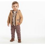Mumbino Erkek Çocuk 4lü Ceketli Takım /ceket -Gömlek T-Shirt Pantolon 4 Parça Takım 6 - 24 Ay - 6 Ay - Kahverengi - Açık Kahverengi