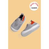 Mumenim Luuq Bebek - Çocuk Esnek Barefoot Yumuşak Taban Gri Turuncu Ilk Adım Spor Ayakkabısı - Spor Sneaker - Gri-Turuncu