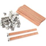 Mumi Ahşap Bambu Mum Fitili 13 cm 5 Adet - Karışık-Çok Renkli