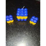 Mumicemum Bubble Büyük Küçük Taraftar Kokulu Mum 3 Lü Set - Sarı - Lacivert - 1 Adet