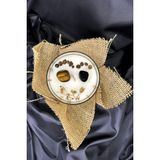 Mumlal Ikizler Burcu Mumu (375G - %100 Doğal Soya Wax - Vanilya Kokulu - Kaplangözü ve Oniks Doğal Taşlı) - Beyaz