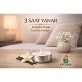 Mumline Tealight Mum Vanilya Kokulu – Alüminyum Kap (3 Saat Yanar) - 8 Adet