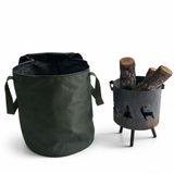 Mumlu Kanvas Çok Amaçlı Şömine Taşıma Çantası – Odun Taşıma Çantası, Piknik Tüpü Çantası, Kamp Ekipman Çantası, El Yapımı Outdoor Taşıma Çantası | Tanto Bushcraft (Haki)
