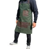 Mumlu Kanvas Marangoz Önlük Tanto Bushcraft – Dayanıklı Çok Cepli İş ve Atölye Önlüğü, Ayarlanabilir Kayışlı Usta Önlüğü (Haki)