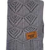 Mummy's Baby Tencel Örgü Dantel Desen Bebek Battaniyesi 80*100 Gri