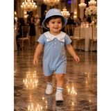 Mummys Love Erkek Çocuk Denizci Tulum ve Şapka - %100 Doğal Pamuk - Mavi - 18 Ay